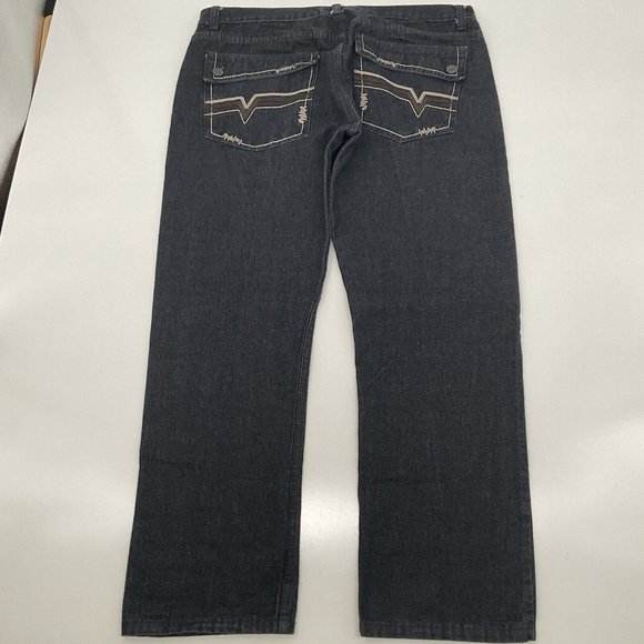 Mens Jeanetix Black Dress Jeans Sz 38 X 31 Tapered Leg Comfort Fit - Picture 3 of 11